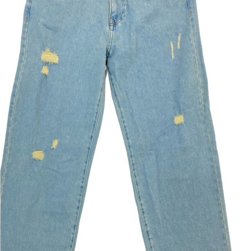 Forever 21 Light Blue Distressed Straight Jeans